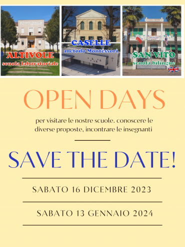Open days – save the date
